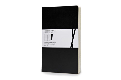 Moleskine Large Volant Journals/Ruled - Black@Set of 2